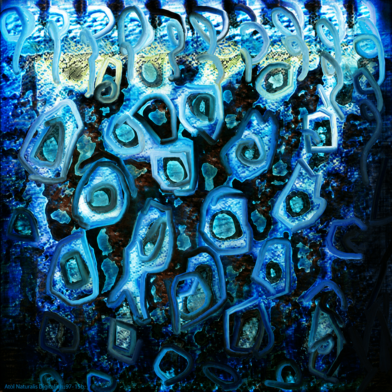 Blue abstract AI artwork from the Frame Naturalis Digitalis NFT collection
